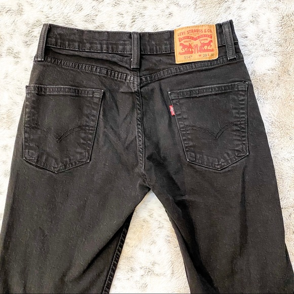 Levi’s 514 Slim Straight Leg Black Jeans sz 29 - Picture 5 of 8